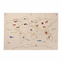 ferm Weltkarte Textil Off White