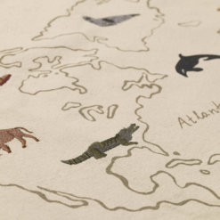 ferm Weltkarte Textil Off White Detail