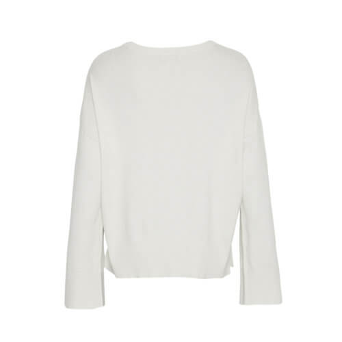 Moss Copenhagen Ecovero-Pullover Egret Rückansicht
