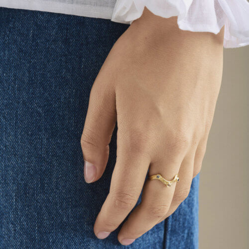 Pernille Corydon Ring Hellir Golden
