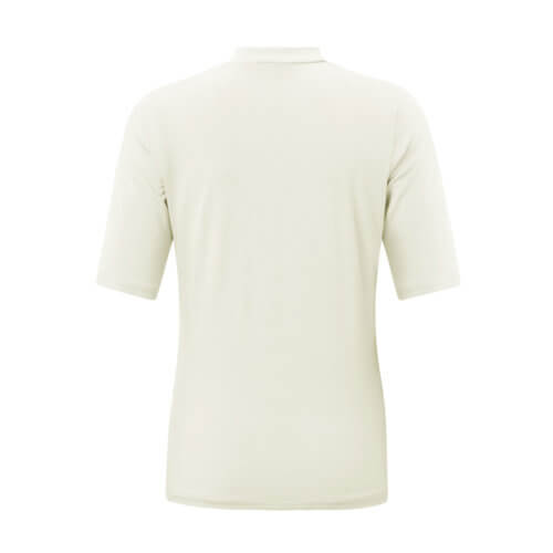 YAYA Lyocell-Shirt mit Stehkragen Onyx White Rückansicht