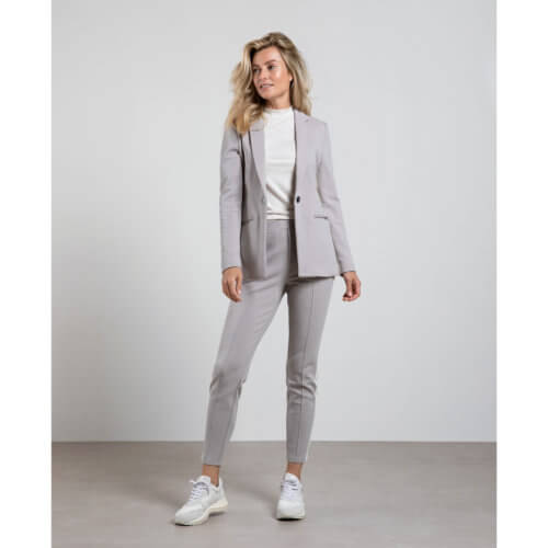 YAYA Lyocell-Shirt mit Stehkragen Onyx White Mood