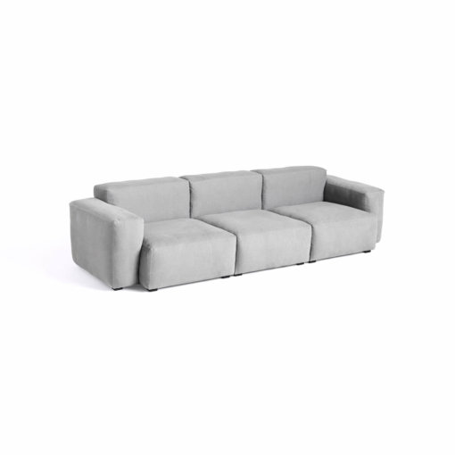 HAY Mags Soft Low 3-Sitzer Linara 443 mit hellgrauen Nähten