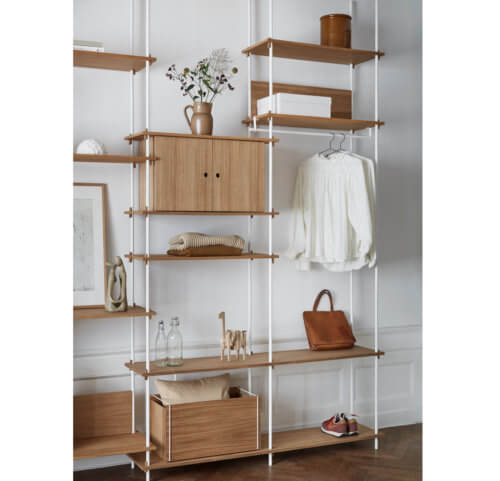 Moebe Shelving System Regal 200.2.A Eiche Weiß