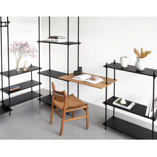 Moebe Shelving System Regal 200.2.A Schwarz/ Schwarz