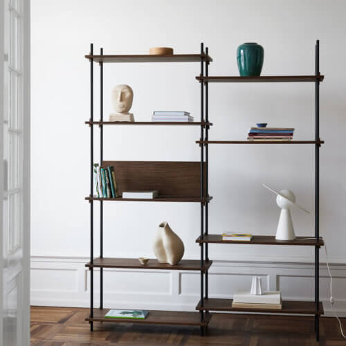Moebe Shelving System Regal 200.2.A Eiche Schwarz