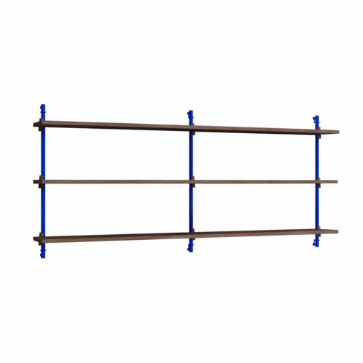 Moebe Wall Shelving System 65.2 Dunkle Eiche Blau