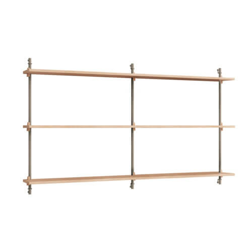 Moebe Wall Shelving System 85.2 Eiche Grau