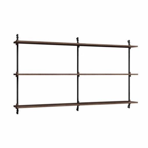 Moebe Wall Shelving System 85.2 dunkle Eiche schwarz