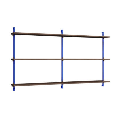 Moebe Wall Shelving System 85.2 dunkle Eiche Blau