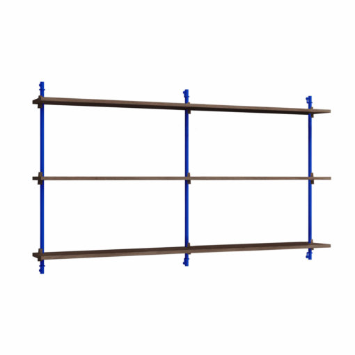 Moebe Wall Shelving System 85.2 dunkle Eiche Blau