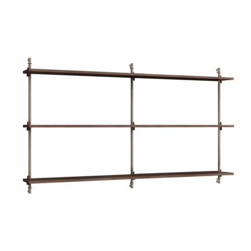 Moebe Wall Shelving System 85.2 dunkle Eiche Grau