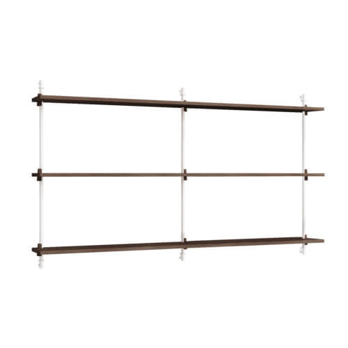 Moebe Wall Shelving System 85.2 dunkle Eiche Weiß