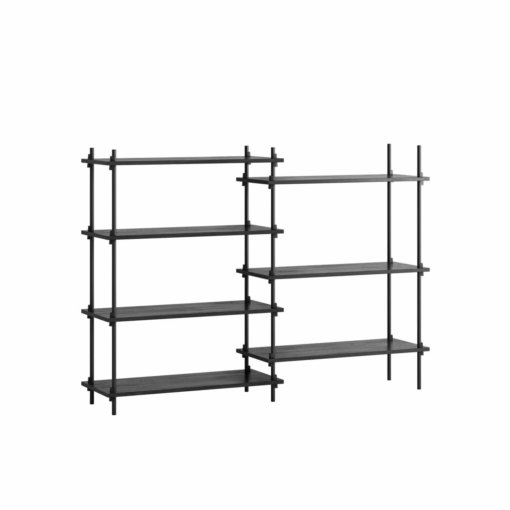 Moebe Shelving System Regal 115.2.A Schwarz Schwarz