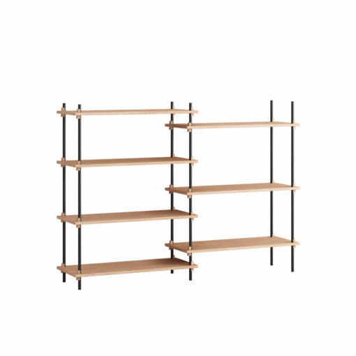 Moebe Shelving System Regal 115.2.A Eiche Schwarz