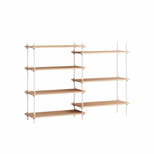 Moebe Shelving System Regal 115.2.A Eiche Weiß