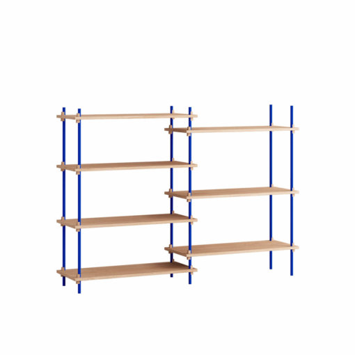 Moebe Shelving System Regal 115.2.A Eiche Blau