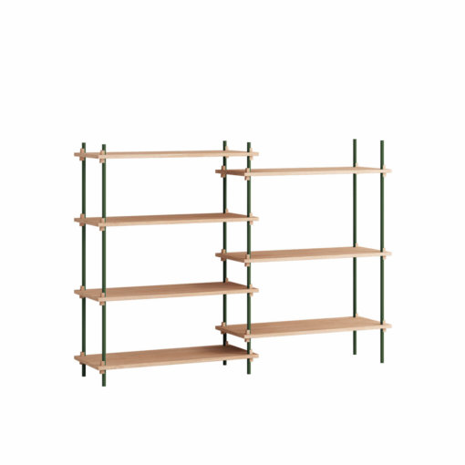 Moebe Shelving System Regal 115.2.A Eiche Grün