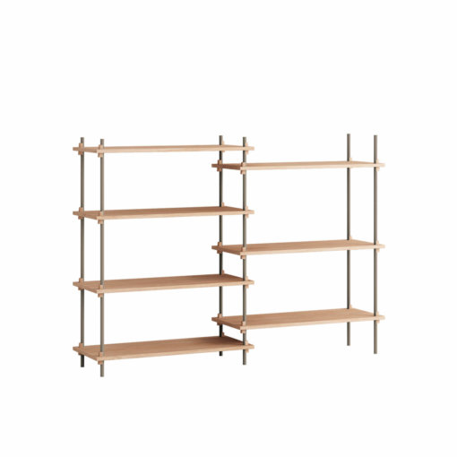 Moebe Shelving System Regal 115.2.A Eiche Grau