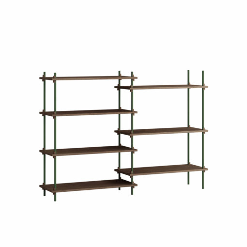 Moebe Shelving System Regal 115.2.A dunkle Eiche Grün