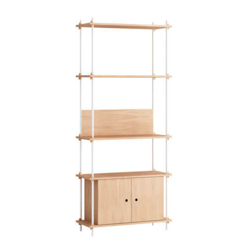 Moebe Shelving System Regal 200.1.B Eiche Weiß