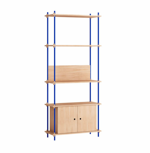Moebe Shelving System Regal 200.1.B Eiche Blau