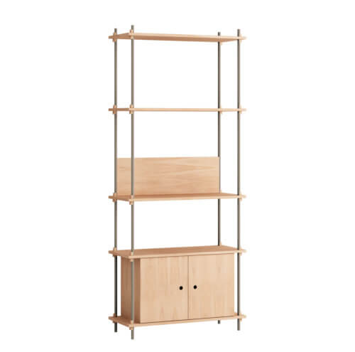 Moebe Shelving System Regal 200.1.B Eiche Grau