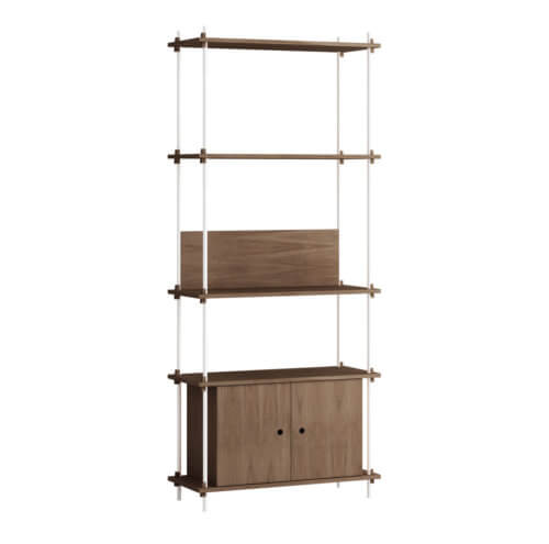 Moebe Shelving System Regal 200.1.B Dunkle Eiche Weiß