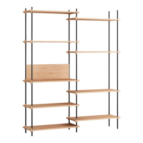 Moebe Shelving System Regal 200.2.A Eiche Schwarz
