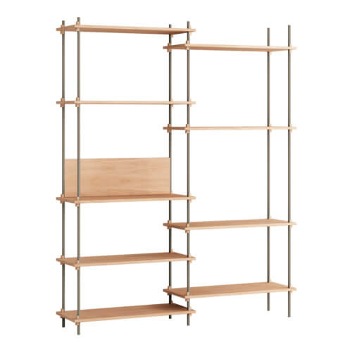 Moebe Shelving System Regal 200.2.A Eiche Grau