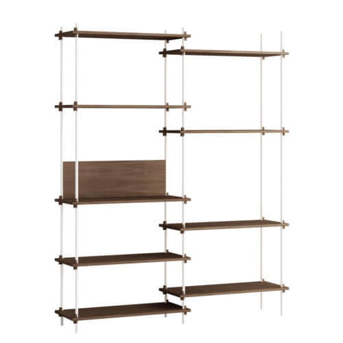 Moebe Shelving System Regal 200.2.A Dunkle Eiche weiß