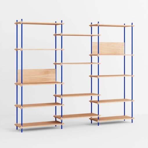 Moebe Shelving System Regal 200.3.A Eiche Blau