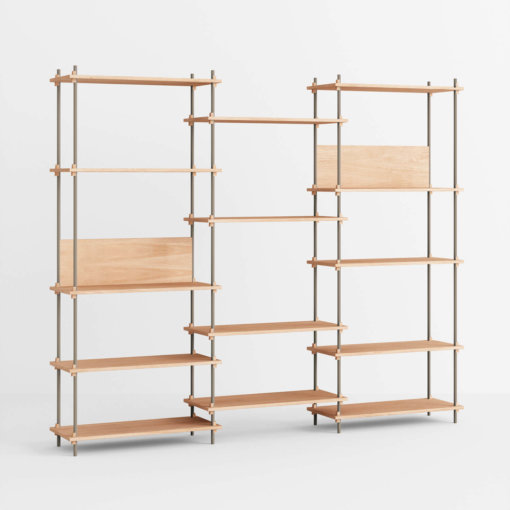 Moebe Shelving System Regal 200.3.A Eiche Grau