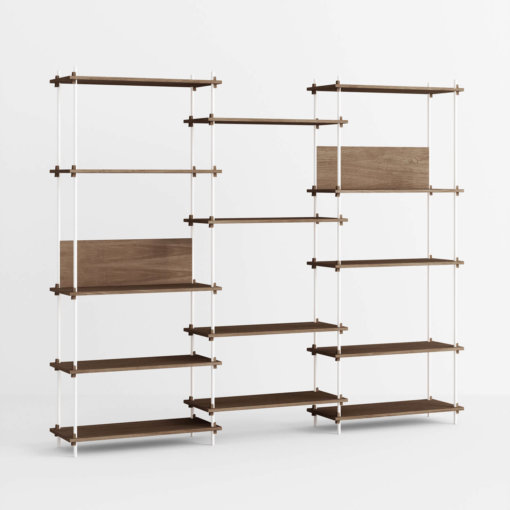 Moebe Shelving System Regal 200.3.A Dunkel Eiche Weiß