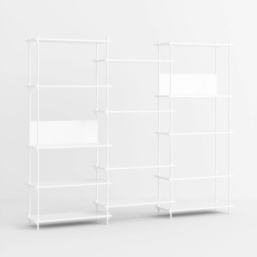 Moebe Shelving System Regal 200.3.A Weiß Weiß