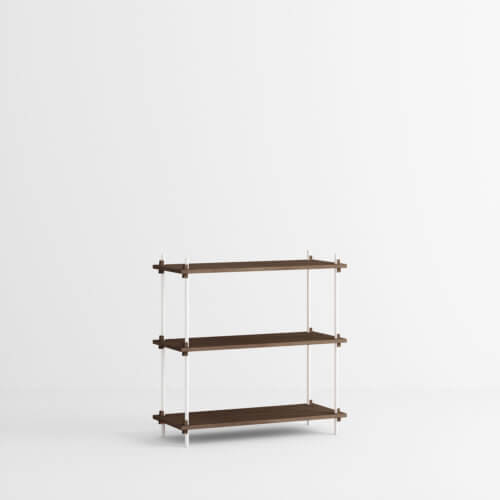 Moebe Shelving System Regal 85.1.A Dunkle Eiche Weiß