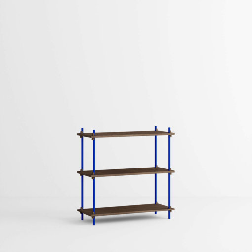 Moebe Shelving System Regal 85.1.A Dunkle Eiche Blau