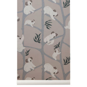 ferm Living Tapete Koala Grau