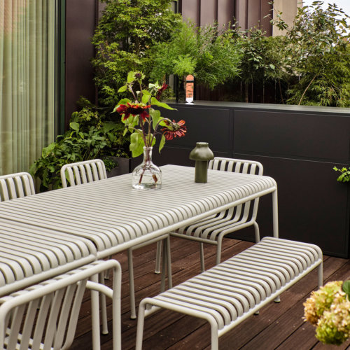 HAY Palissade Lounge Esstisch Sky Grey Mood Detail