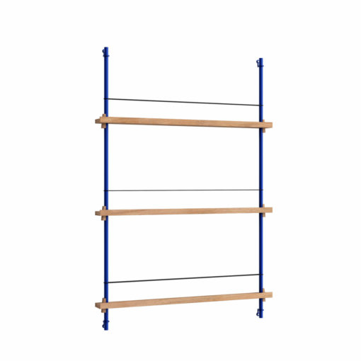 Moebe Shelving System Magazinregal MS.115.1 Eiche/Blau