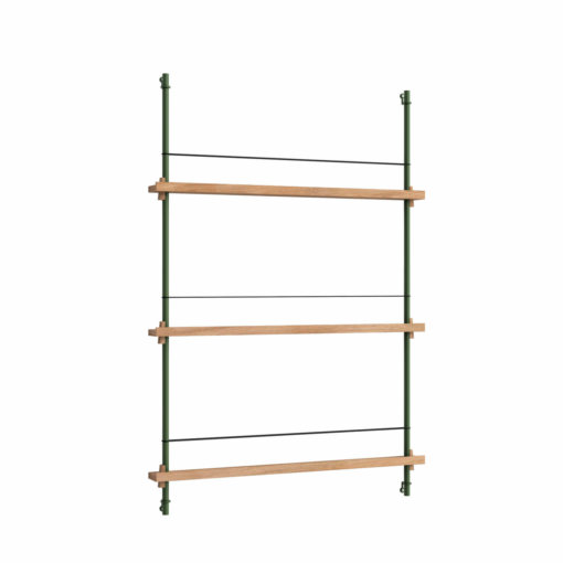 Moebe Shelving System Magazinregal MS.115.1 Eiche/Grün