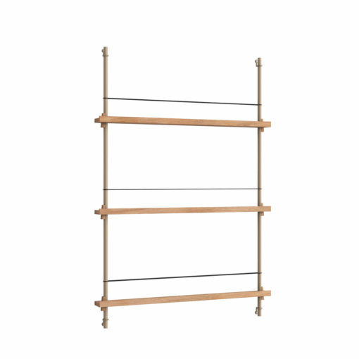 Moebe Shelving System Magazinregal MS.115.1 Eiche/Grau