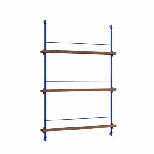Moebe Shelving System Magazinregal MS.115.1 Dunkle Eiche/Blau