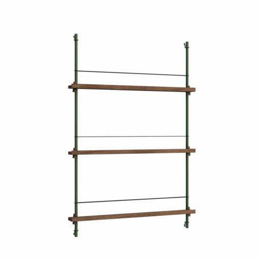 Moebe Shelving System Magazinregal MS.115.1 Dunkle Eiche/Grün