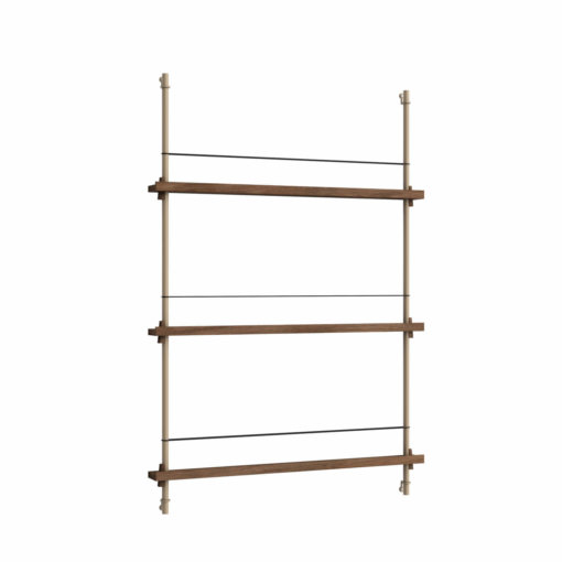 Moebe Shelving System Magazinregal MS.115.1 Dunkle Eiche/Grau