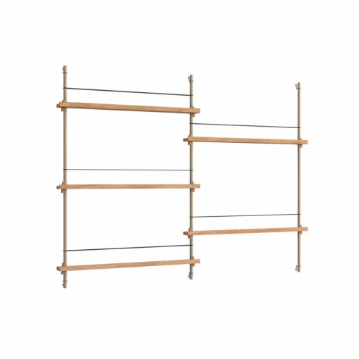 Moebe Shelving System Magazinregal MS.115.2 Eiche/Grau