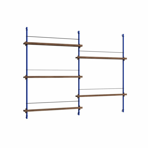 Moebe Shelving System Magazinregal MS.115.2 Dunkle Eiche/Blau