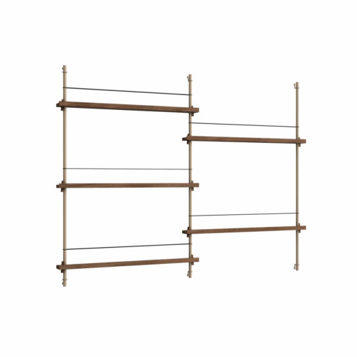 Moebe Shelving System Magazinregal MS.115.2 Dunkle Eiche/Grau