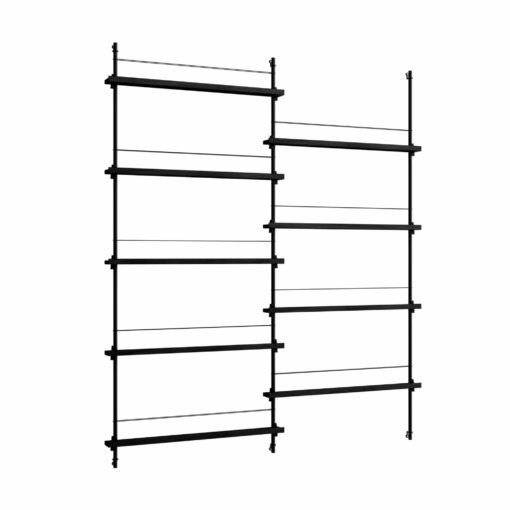 Moebe Shelving System Magazinregal MS.180.2 Schwarz/Schwarz