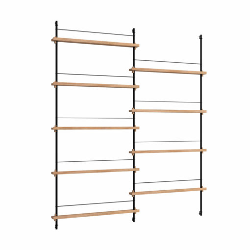 Moebe Shelving System Magazinregal MS.180.2 Eiche/Schwarz